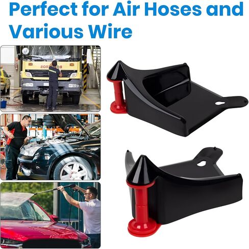 دليل خرطوم السيارات من جيبان، 4 قطع من ادوات لوازم غسيل السيارات، يمنع خرطوم الغسالة بالضغط من الالتصاق تحت الاطارات، لوازم تفصيل السيارات والدراجات النارية واطارات الشاحنات (اسود) in Kuwait