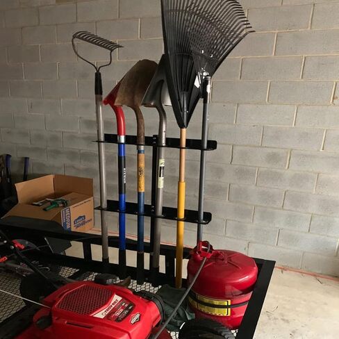 Fumingpal Shovel Holder for Truck, Hand Tool Rack with 6 Tool Holes for Open Style Trailers, Yard Tool Organizer for Garage with Rubber Grommets and Mounting Hardware Fit for Shovels, Rakes, Hoes in Kuwait