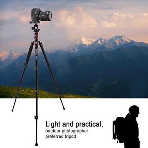 B690C Lightweight Carbon Fiber Portable Tripod Compact Travel Camera Tripod Monopod with 360 Degree Ball Head,1/4" Quick Release Plate and Carry Bag for DSLR Cameras in Saudi Arabia
