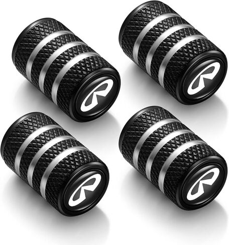 SunteeLong 4 Pcs Black Metal Car Wheel Tire Valve Stem Cover Auto Valve Stem Caps Suitable for Infiniti QX50 Q50 Q70 Q70L Q60 QX30 QX60 QX80 Styling Decoration Accessories in Saudi Arabia