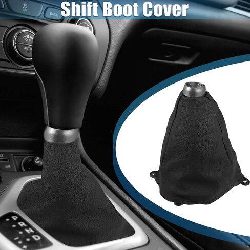 A ABSOPRO Car Shift Boot Cover Gear Shift Knob Boot Dust Cover for Honda Civic 2006-2012 PU Black in Saudi Arabia