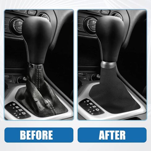 A ABSOPRO Car Shift Boot Cover Gear Shift Knob Boot Dust Cover for Honda Civic 2006-2012 PU Black in Saudi Arabia