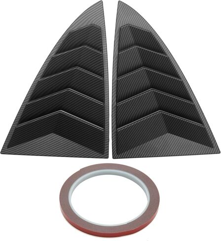 X AUTOHAUX 1 Pair for Tesla Model 3 2017-2022 Rear Side Window Louvers Air Vent Scoop Streamline Shades Cover Blinds Decorative Carbon Fiber Pattern Gloss Black in Saudi Arabia