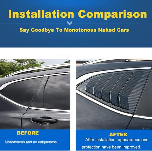 2PCS ABS Bright Black Racing Style Rear Side Window Louvers Air Vent Scoop Shades Panel Cover Auto Exterior Decoration Trim Accessories for Honda CRV 2017 2018 2019 2020 2021 2022 in Kuwait