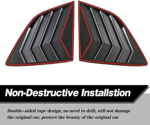 2PCS ABS Bright Black Racing Style Rear Side Window Louvers Air Vent Scoop Shades Panel Cover Auto Exterior Decoration Trim Accessories for Honda CRV 2017 2018 2019 2020 2021 2022 in Kuwait