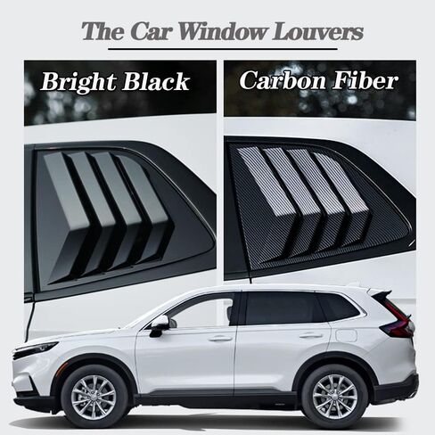 2PCS ABS Bright Black Racing Style Rear Side Window Louvers Air Vent Scoop Shades Panel Cover Auto Exterior Decoration Trim Accessories for Honda CRV 2017 2018 2019 2020 2021 2022 in Kuwait
