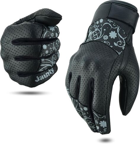 JAUNTY Motorcycle Gloves for Women Leather Riding Touchscreen Gloves for Ladies with Hard Knuckle Perforated Breathable Biker Gloves ATV BMX Combat Motocross Gloves for Riding Racing in Saudi Arabia