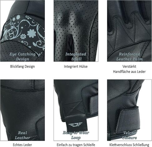 JAUNTY Motorcycle Gloves for Women Leather Riding Touchscreen Gloves for Ladies with Hard Knuckle Perforated Breathable Biker Gloves ATV BMX Combat Motocross Gloves for Riding Racing in Saudi Arabia