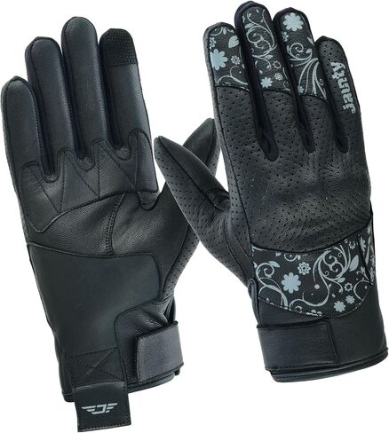 JAUNTY Motorcycle Gloves for Women Leather Riding Touchscreen Gloves for Ladies with Hard Knuckle Perforated Breathable Biker Gloves ATV BMX Combat Motocross Gloves for Riding Racing in Saudi Arabia