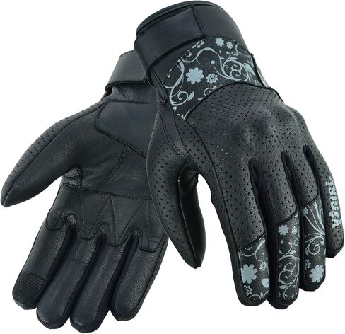 JAUNTY Motorcycle Gloves for Women Leather Riding Touchscreen Gloves for Ladies with Hard Knuckle Perforated Breathable Biker Gloves ATV BMX Combat Motocross Gloves for Riding Racing in Saudi Arabia