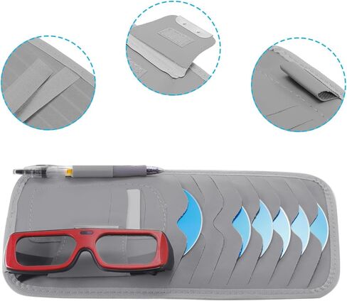 حاملات أقراص CD من PATIKIL، قطعتان من جلد البولي يوريثان، إجمالي سعة 16 قرصًا، منظم فواصل تخزين وجيب مع حزام لمجموعة أقنعة السيارة، أسود in Kuwait