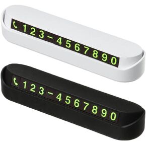2PCS Car Temporary Parking Card Plate,Car Parking Phone Number Telephone Number Plate,Cars Dashboard Hidden Phone Number Plate, Car Parking Number in Kuwait