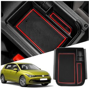 RUIYA for Golf GTI منظم وحدة التحكم المركزية 2020-2023 VW Golf GTI MK8 ملحقات Golf MK8 مسند الذراع وحدة التحكم المركزية مادة ABS صينية وحدة التحكم الوسطى المتوافقة مع 2020 2021 2022 2023 VW Golf GTI MK8 in Saudi Arabia