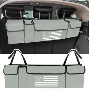 Car Trunk Organizer,Large Capacity Car Storage Organizer with US Flag Design,Hanging Foldable Car Organizers and Storage Car Interior Accessories (Black)