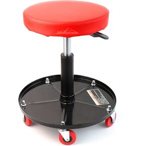 Ruedamann Adjustable 15"-19.5" H Pneumatic Creeper Garage,Holds up to 300 lbs,Shop Seat,Mechanic Stool with Garage Seat,Red in Kuwait