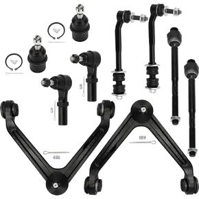 BRTEC 10PCS Suspension Kit-Front Upper Control Arms + Ball Joints + Sway Bars + Inner/Outer Tie Rods for 2007-2009 for Chrysler Aspen 2004-2009 for Dodge Durango in Saudi Arabia
