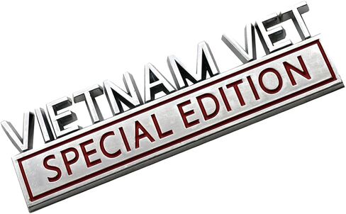 2Pcs Vietnam Vet Special Edition Emblems Car Badge, Warrior Soldier 3D Metal Material Sticker, Vietnam Veteran Special Edition Letters Raised Decal (Black/Red) in Kuwait