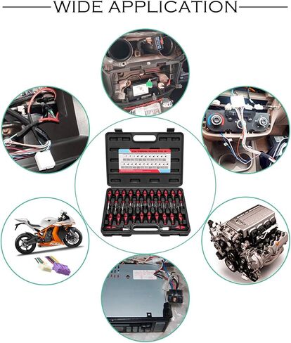 صن لو واي مجموعة ادوات تحرير طرفية عالمية مكونة من 23 قطعة، مجموعة ازالة موصلات الأسلاك الكهربائية وازالة دبوس التجعيد للمركبات الامريكية المحلية والمستوردة in Kuwait