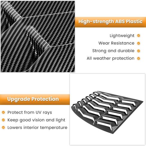 Rear Window Louver for Chevy Chevrolet Camaro 2010 2011 2012 2013 2014 2015 Windshield Sun Shade Cover Vent GT Lambo Style Custom Fit All Weather ABS (Glossy Carbon Fiber) in Saudi Arabia