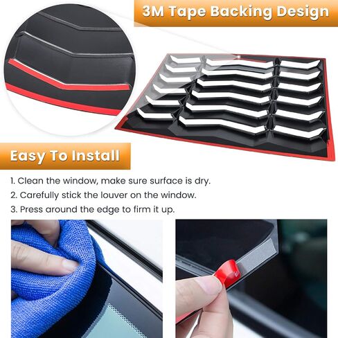 Rear Window Louver for Chevy Chevrolet Camaro 2010 2011 2012 2013 2014 2015 Windshield Sun Shade Cover Vent GT Lambo Style Custom Fit All Weather ABS (Glossy Carbon Fiber) in Saudi Arabia