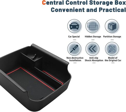 RUIYA for Golf GTI منظم وحدة التحكم المركزية 2020-2023 VW Golf GTI MK8 ملحقات Golf MK8 مسند الذراع وحدة التحكم المركزية مادة ABS صينية وحدة التحكم الوسطى المتوافقة مع 2020 2021 2022 2023 VW Golf GTI MK8 in Saudi Arabia