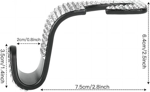 خطافات مسند رأس مقعد السيارة من QesTe، خطاف تخزين للمقعد الخلفي من الكريستال، خطاف مسند رأس السيارة من حجر الراين لتعليق المحافظ وحقائب اليد وحقائب التسوق والمزيد (قطعتان باللون الأزرق) in Kuwait