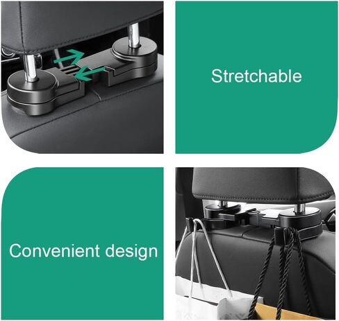 Wqiansc Car Vehicle Back Seat Headrest Hanger Hide Design Car Headrest Hook Heavy Duty Vehicle Back Seat Organizer for Cars Cloth Coat Grocery Handbags in Saudi Arabia