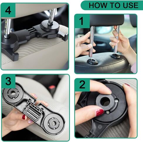 Wqiansc Car Vehicle Back Seat Headrest Hanger Hide Design Car Headrest Hook Heavy Duty Vehicle Back Seat Organizer for Cars Cloth Coat Grocery Handbags in Saudi Arabia