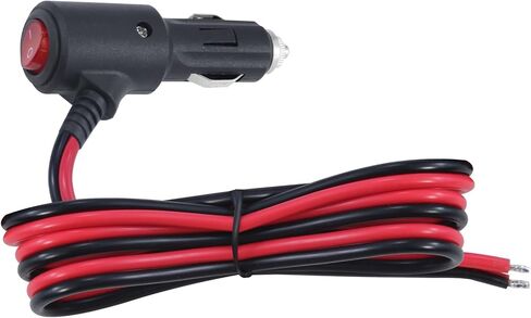 قابس ولاعة سجائر 12 فولت مع مفتاح تشغيل وإيقاف - 6FT 16AWG منصهر 15 أمبير ذكر استبدال ولاعة السجائر مع أضواء LED، ولاعة سجائر 12 فولت مع الرصاص لمبرد السيارة، راديو Cb، ضاغط الهواء in Kuwait