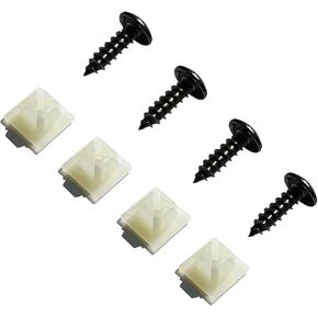 مجموعة براغي لوحة الترخيص، براغي لوحة الترخيص مع حشوات من النايلون لتأمين لوحة الترخيص الأمامية/الخلفية، 18-8/304 براغي تثبيت ذاتية مقاومة للصدأ من الفولاذ المقاوم للصدأ للسيارات/الشاحنات - 4 قطع in Kuwait