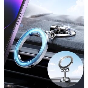 ADIUPUL Folding Fits Magsafe Car Mount【Military Grade All Metal】 for iPhone Car Mount, Magnetic Phone Holder for Car Fit for iPhone 14 13 12 Pro Max Plus Mini MagSafe Case Accessories 2023 Upgrade in Kuwait
