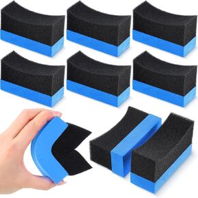 Frienda 12 Pcs Even Tire Applicator Dressing Shine Sponge, Reusable Tire Dressing Applicator Pad, Soft Color Polishing Sponge for Car Glass, Painted Steel, Porcelain and More(Yellow) in Saudi Arabia