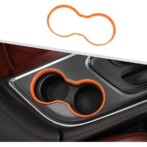 JeCar Front Cup Holder Cover Trim Interior Accessories Compatible with 2015-2020 Dodge Challenger (Blue)