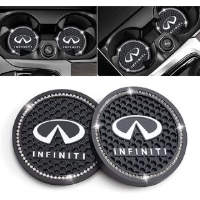 ايجمي قاعدة اكواب للسيارة متوافقة مع انفينيتي QX50 Q50 Q70 Q70L Q60 QX30 QX60 QX80، حامل اكواب من السيليكون غير قابل للانزلاق، اكسسوارات داخلية للسيارة 2.76 انش، قطعتين in Kuwait