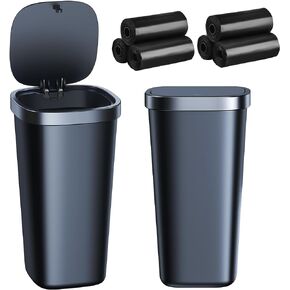2 Pack Mini Car Trash Can with Lid and 90 Bags, Cup Holder Trash Can for Car Waterproof & Odor Blocking, Small Trash Can for Car Cup Holder Door Home Office Bedrooms (1Balck1Red)