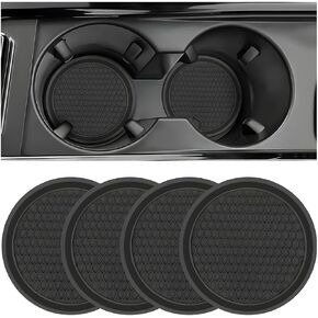 Car Cup Holder Coaster, 4 Pack Non-Slip Insert Coasters, Universal Durable Auto Cup Mat, 2.75 Inch Flexible Silicone Pad for Car Interior, Vehicle Accessories for Men and Women