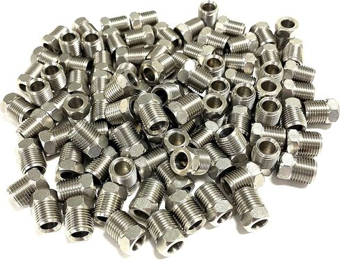 The Stop Shop Inverted Flare Stainless Steel Brake Line Fittings For 3/16 Inch O.D. Tubing With 3/8"-24 Threads (Pack of 4) in Saudi Arabia