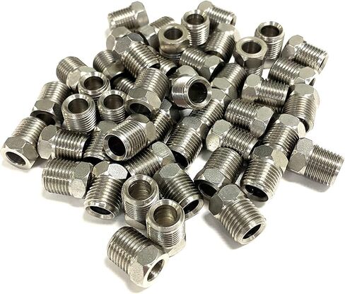 The Stop Shop Inverted Flare Stainless Steel Brake Line Fittings For 3/16 Inch O.D. Tubing With 3/8"-24 Threads (Pack of 4) in Saudi Arabia