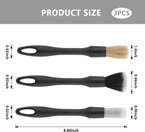 3PCS Car Detailing Brush Set,Ultra Soft Car Cleaning Brush for Dust Removal of Dashboard Center Console Seat Wheel,Portable Car Detailing Kit for Car Accessories Interior & Exterior in Saudi Arabia