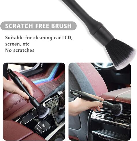 3PCS Car Detailing Brush Set,Ultra Soft Car Cleaning Brush for Dust Removal of Dashboard Center Console Seat Wheel,Portable Car Detailing Kit for Car Accessories Interior & Exterior in Saudi Arabia