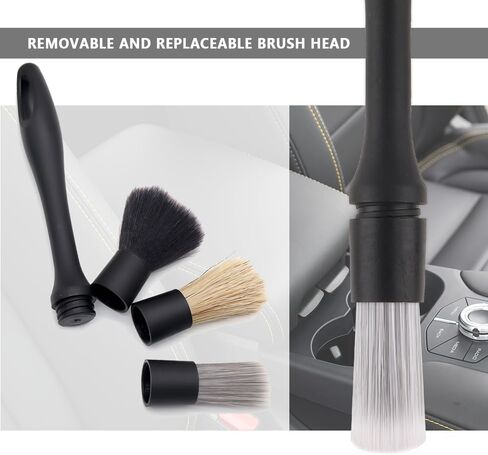 3PCS Car Detailing Brush Set,Ultra Soft Car Cleaning Brush for Dust Removal of Dashboard Center Console Seat Wheel,Portable Car Detailing Kit for Car Accessories Interior & Exterior in Saudi Arabia