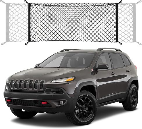 شبكة صندوق الأمتعة متوافقة مع Jeep Cherokee Latitude Limited New 2023 2022 2021 2020 2019 نمط مغلف مطور Premier SUV شبكة من النايلون - أفضل شبكات ومنظمات خلفية للسيارة in Kuwait