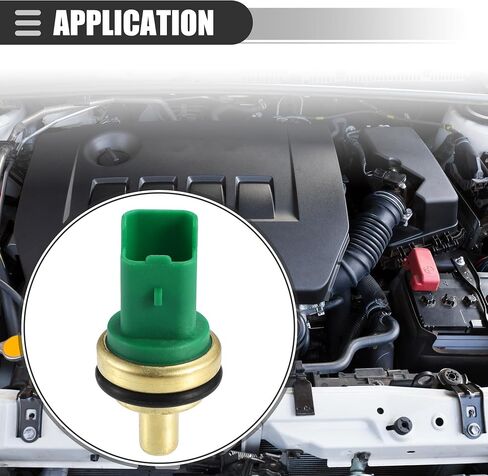 مستشعر درجة حرارة سائل تبريد المحرك من Motoforti، مرسل درجة حرارة الماء، لسيارة Citroen C1 2007، معدن، رقم 9655414180، لون ذهبي in Saudi Arabia