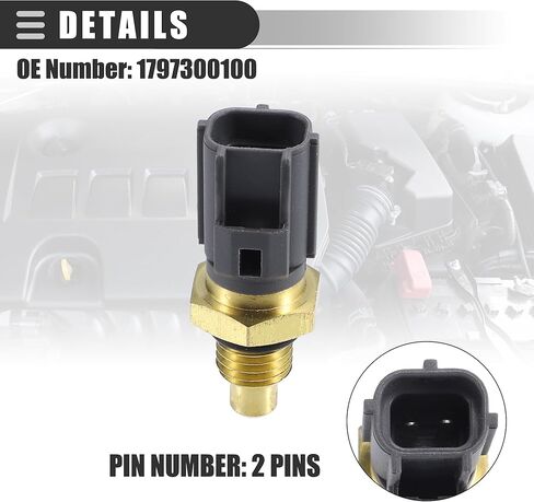 Motoforti Engine Coolant Temperature Sensor, Water Temp Sender, for Ford Transit 2006-2014, Metal, No.1797300100, Gold Tone in Saudi Arabia