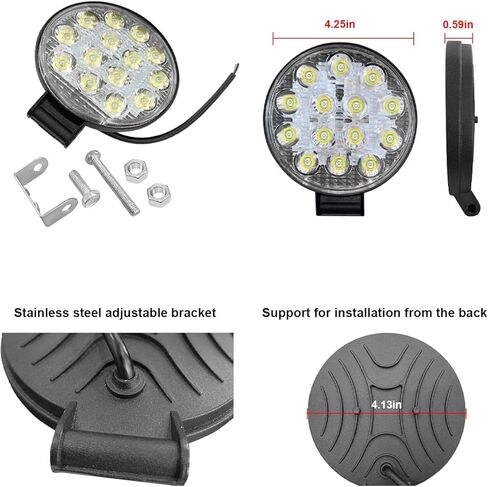 2 قطعة ضوء عمل LED دائري، 42 وات 4.3 بوصة أغطية إضاءة LED للقيادة على شريط السقف، بقعة مصابيح ضباب مقاومة للماء فائقة السطوع، عالمية للشاحنات، على الطرق الوعرة، السيارة، ATV، SUV، القارب in Kuwait