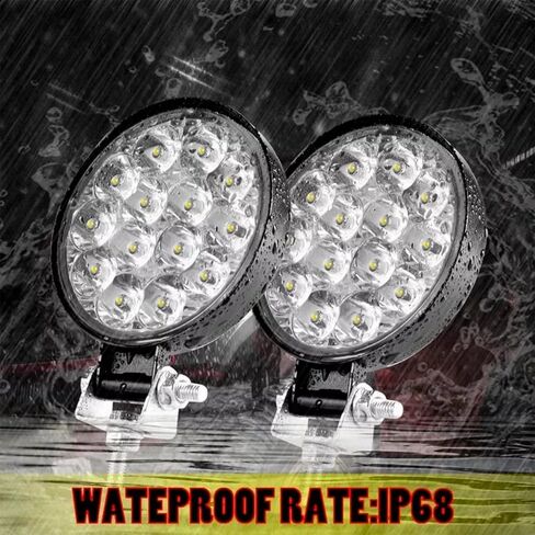 2 قطعة ضوء عمل LED دائري، 42 وات 4.3 بوصة أغطية إضاءة LED للقيادة على شريط السقف، بقعة مصابيح ضباب مقاومة للماء فائقة السطوع، عالمية للشاحنات، على الطرق الوعرة، السيارة، ATV، SUV، القارب in Kuwait