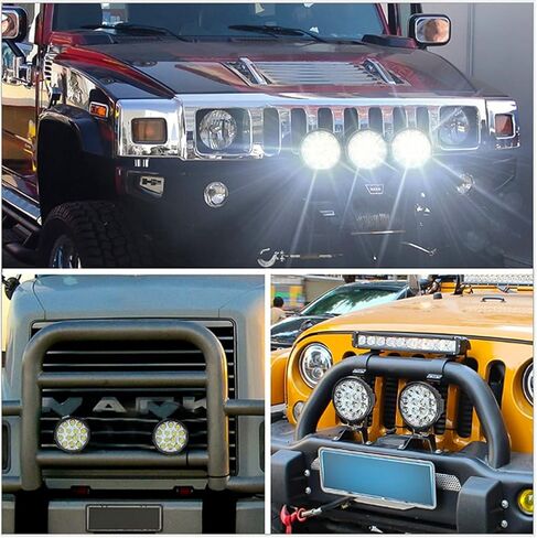 2 قطعة ضوء عمل LED دائري، 42 وات 4.3 بوصة أغطية إضاءة LED للقيادة على شريط السقف، بقعة مصابيح ضباب مقاومة للماء فائقة السطوع، عالمية للشاحنات، على الطرق الوعرة، السيارة، ATV، SUV، القارب in Kuwait