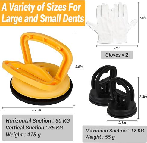 مجتذب دنت، مجموعة إزالة دنت السيارة، مجموعة من 3 أدوات سحب دنت السيارة مقبض رافع شفط كوب إزالة انبعاجات السيارة أداة سحب إصلاح دنت السيارة أداة سحب لجسم السيارة والزجاج والبلاط والمرآة in Kuwait