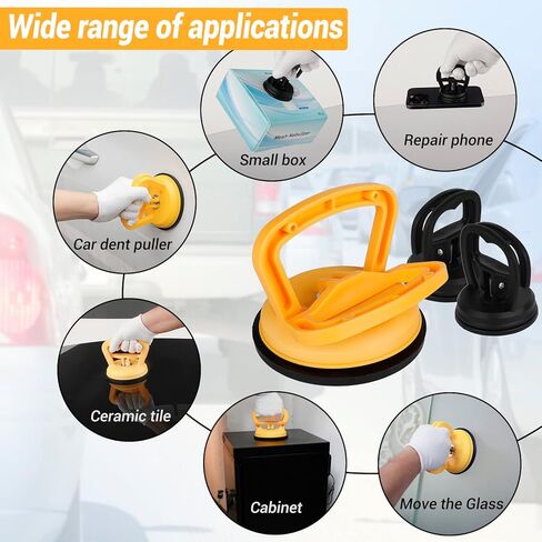 مجتذب دنت، مجموعة إزالة دنت السيارة، مجموعة من 3 أدوات سحب دنت السيارة مقبض رافع شفط كوب إزالة انبعاجات السيارة أداة سحب إصلاح دنت السيارة أداة سحب لجسم السيارة والزجاج والبلاط والمرآة in Kuwait
