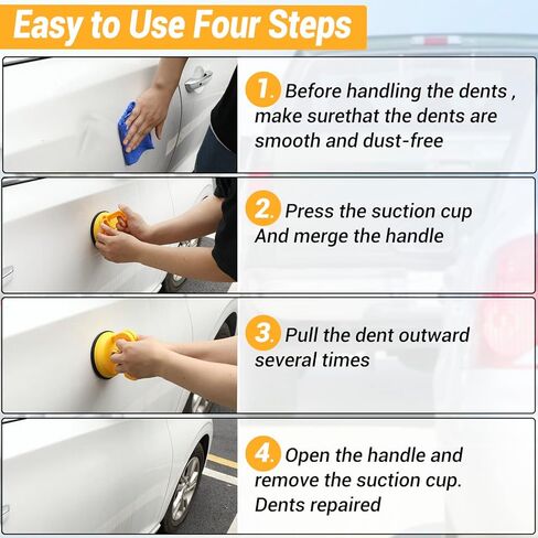 مجتذب دنت، مجموعة إزالة دنت السيارة، مجموعة من 3 أدوات سحب دنت السيارة مقبض رافع شفط كوب إزالة انبعاجات السيارة أداة سحب إصلاح دنت السيارة أداة سحب لجسم السيارة والزجاج والبلاط والمرآة in Kuwait